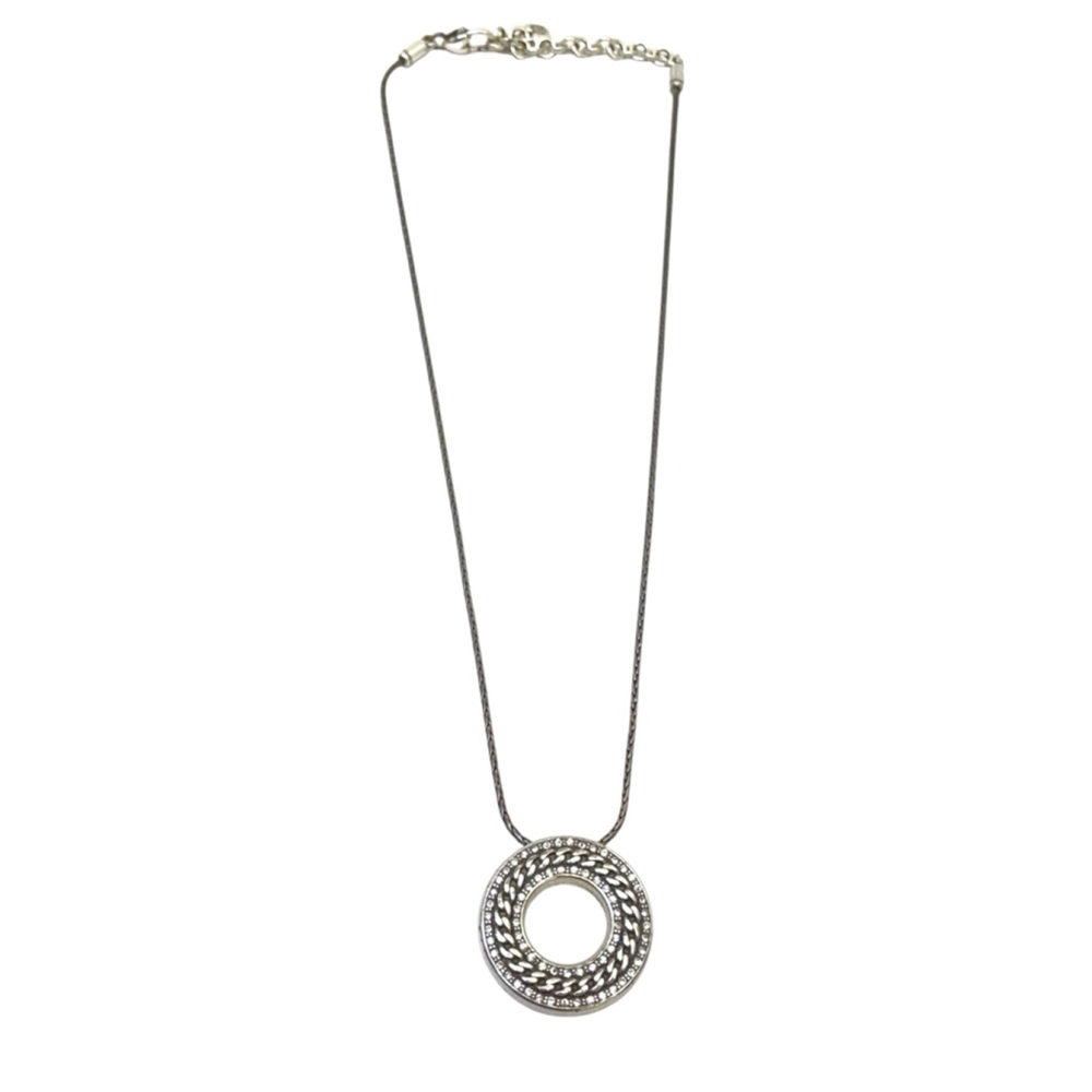 Brighton silver plated "Chain Reaction" Pendant Necklace w/ crystals, 18" 1862 - Picture 4 of 6